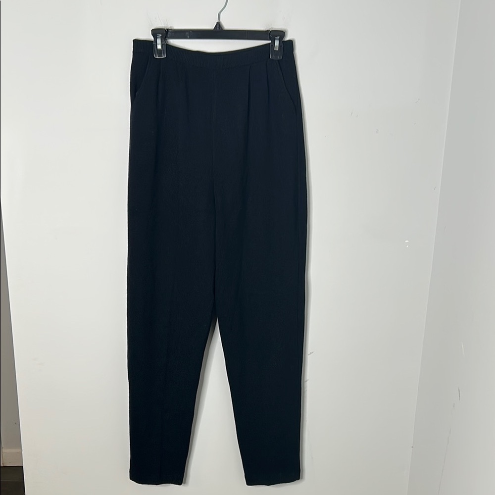 St.John by Marie Gray Black Knit Pants